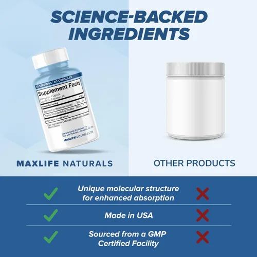 Miniatura 5 de MAXLIFE NATURALS TTFD - Suplemento de tiamina B1 – 60 cápsulas, suplemento de tiamina de vitamina B1 de alta potencia para enfoque, apoya la función