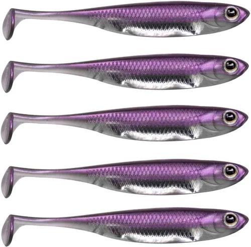 Miniatura 31 de QualyQualy Cebo de plástico suave Swimbait Paddle Tail Shad Lure Soft Bass Shad Bait Shad Minnow Paddle Tail Cebo de natación para Bass Trucha 2#
