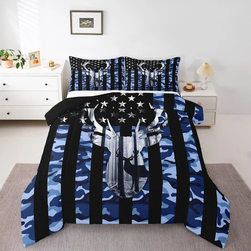 Miniatura 40 de Castle Fairy - Juego de funda de edredón con bandera estadounidense tamaño King, ropa de cama para niñas y adolescentes, funda de edredón con Multi