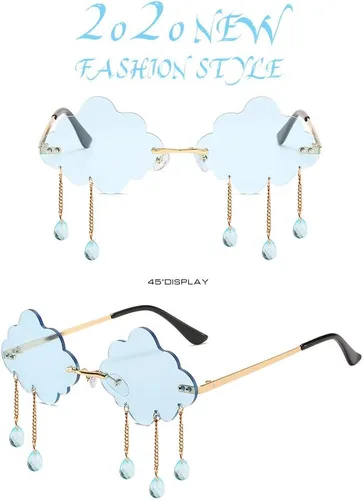 Miniatura 5 de Dollger Gafas de sol sin montura para mujer, retro, coloridas, para Halloween, rave, de los años 90, lindas gafas de sol divertidas para fiesta