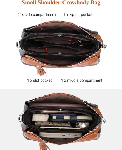 Miniatura 6 de Over Earth Bolsos de cuero para mujer, bolso de hombro pequeño Hobo para mujer