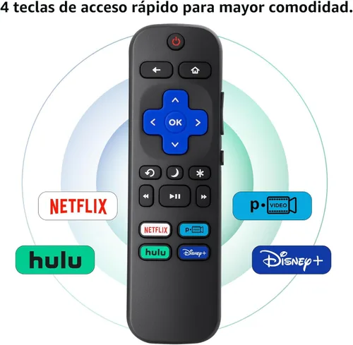 Miniatura 5 de Control remoto de repuesto solo para todos los televisores Roku, compatible con TCL Roku/Hisense Roku/Onn Roku Series Smart TV