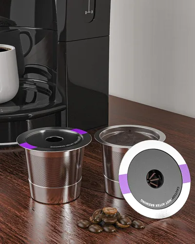 Miniatura 3 de Cápsulas de café reutilizables universales, adecuadas para tazas K, acero inoxidable reutilizable compatible con cafeteras Keurig 1.0 y 2.0