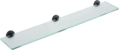 Miniatura 32 de JQK Estantería de baño de vidrio bronce, estante con toallero de 15 pulgadas de vidrio templado, almacenamiento para ducha de 16 por 5 pulgadas