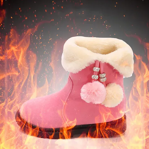 Miniatura 6 de Toddler Kids Snow Boots Booties Baby Girls Princess Shoes Non-Slip Girl's Fleece Lining Footwear Winter Warm Prewalker