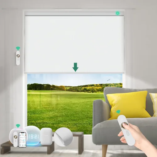 Miniatura 9 de Persianas motorizadas con control remoto [motor 100% opacas y silencioso] Persianas inteligentes compatibles con Alexa Google HomeKit, persianas