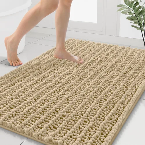 Miniatura 221 de Smiry Alfombras de Baño 24x16 pulgadas, Alfombras de Baño de Chenilla Extra Suaves y Absorbentes, Respaldo de Goma Antideslizante, Lavable a Máquina