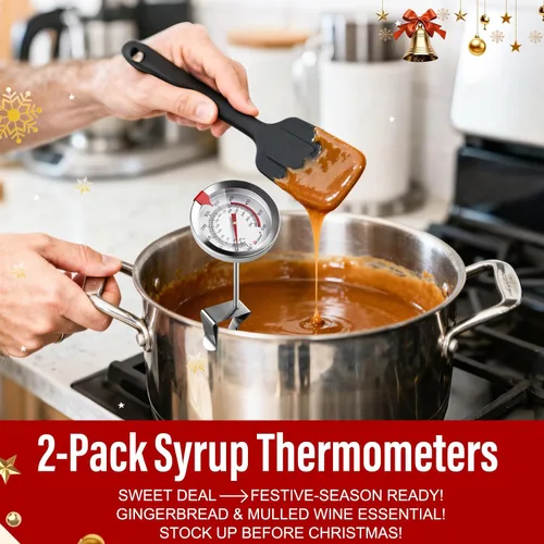 Miniatura 2 de Termómetro de caramelo que brilla en la oscuridad, impermeable, IP67-9 pulgadas, para freír y dulces con clip para olla, alto calor, impermeable