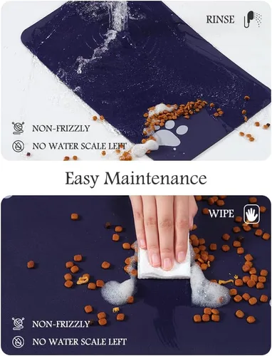 Miniatura 4 de Tapete para comedero de mascotas, absorbente, para tazón de alimentos y dispensador de agua del perro, no deja manchas, se seca rápido, de 23 x 34