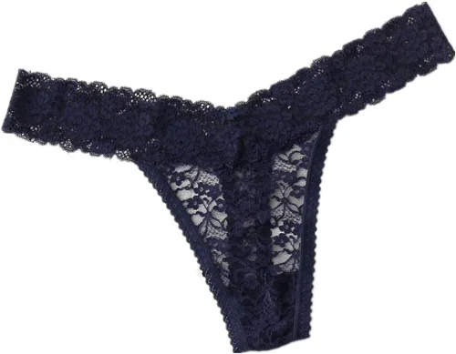 Miniatura 3 de Tangas de encaje sexy para mujer ropa interior descarada en V paquete de 5