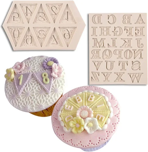 Miniatura 8 de Moldes de letras para chocolate, paquete de 4 moldes de silicona con letras del alfabeto para baby shower, decoración de pasteles, cumpleaños, Molde