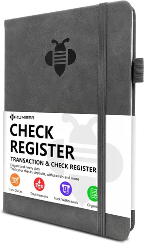 Miniatura 3 de Registro de cheques - Registros de cheques elegantes para chequera personal con registros de cheques y transacciones, registro de chequera de tapa
