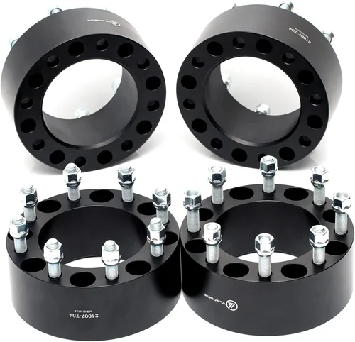Miniatura 21 de Espaciadores de Rueda Forjados Negros 8x6.5 Pulgadas 1.5 Pulgadas con Pernos 14x1.5 Compatibles con Chevrolet GMC 8 Lug 8x165.1 para 1999-2010