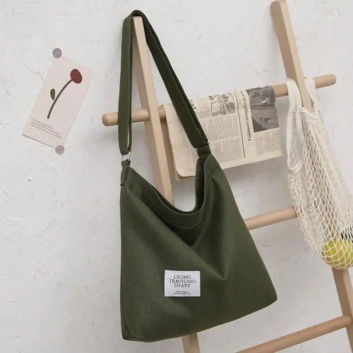 Miniatura 62 de Covelin - Bolsa de hombro informal de lona para mujer, estilo bohemio y retro, bolsa de mano, bolso cruzado, tamaño grande