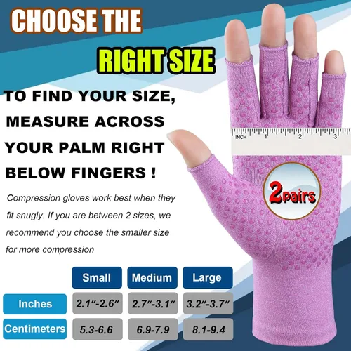 Miniatura 7 de 2 pares de guantes de artritis, guantes de compresión para mujeres y hombres, aliviar la artritis, reumatoides, osteoartritis, dolor del túnel