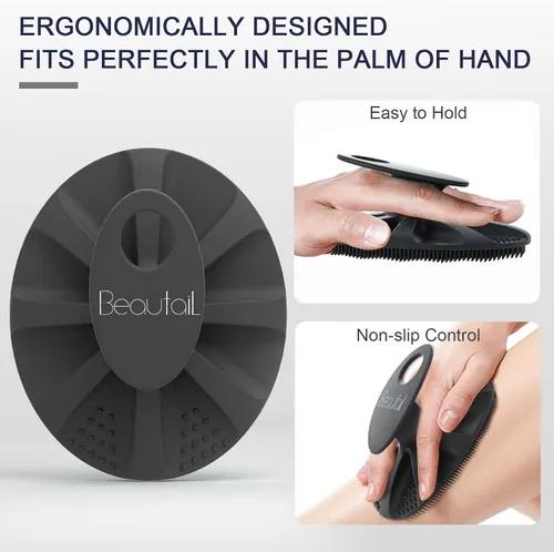 Miniatura 5 de BEAUTAIL Cepillo de silicona para ducha y baño, exfoliante suave para mujeres y hombres, piel sensible al bebé, fácil de limpiar, enjabona bien, más