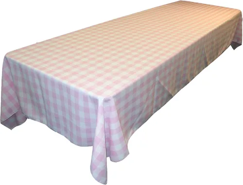 Miniatura 3 de LA Linen Mantel rectangular de poliéster Gingham a cuadros 60 por 84 pulgadas, blanco y verde oscuro