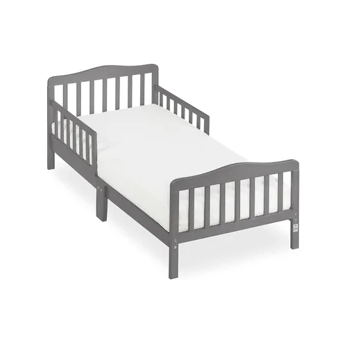 Miniatura 14 de Dream On Me Cama para niños pequeños de diseño clásico en gris claro, cama de madera baja al piso con rieles de seguridad, certificada GREENGUARD