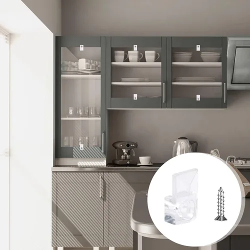 Miniatura 3 de 25 ganchos de espejo para pared, clips de soporte de espejo, clips de montaje de espejo de plástico transparente, kit de clips de retención