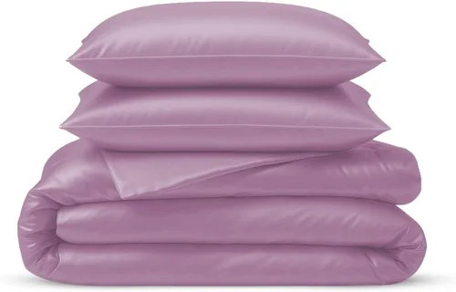 Miniatura 22 de Linenwalas Juego de Funda de Edredón Tamaño Twin - Viscosa Derivada de Bambú Suave, Transpirable, Ligero, Refrescante, Funda de Edredón con Cierre