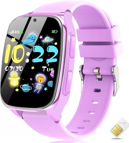 Miniatura 5 de Reloj inteligente 4G para niños, reloj inteligente para niños y niñas, con llamadas, juegos SOS, cámara de alarma, calculadora de música, modo