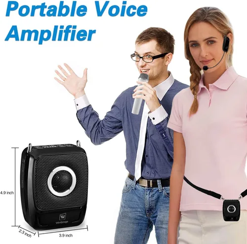 Miniatura 9 de Amplificador de voz con micrófonos profesionales duales, micrófono portátil inalámbrico de 25 W y sistema de altavoces, altavoz Bluetooth