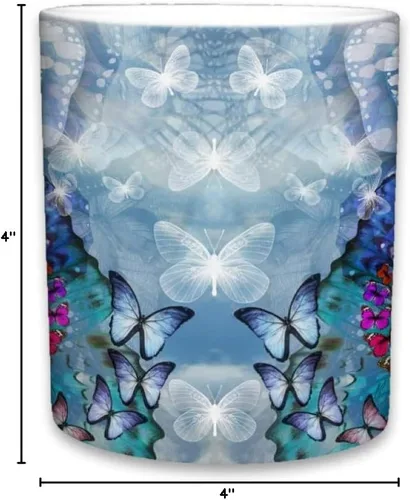 Miniatura 7 de Sweet Gisele - Taza de mariposa - Recuerdo de taza de café de cerámica - Diseño colorido - Mariposas monarca gráficas 3D - Hermosos detalles