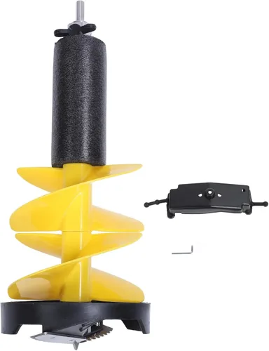 Miniatura 2 de Garosa Taladro de mano de taladro de hielo de 8 pulgadas de diámetro, taladro de nailon de 17.7 pulgadas de largo para pesca en hielo, excavadora