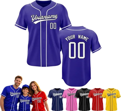 Miniatura 12 de Camiseta de béisbol personalizada, nombre del equipo, número de equipo, logotipo, camisetas impresas cosidas, uniformes deportivos, regalos