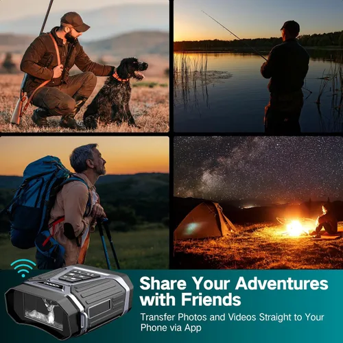 Miniatura 7 de Gafas de visión nocturna, prismáticos de visión nocturna 4K con control de aplicación y GPS, grabación de video y fotos Full HD, prismáticos