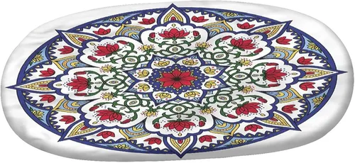 Miniatura 3 de XISUNYA Mantel ajustable ovalado, mantel marroquí de poliéster elástico, mantel ajustable con estampado antiguo de loto de mandala, se adapta a
