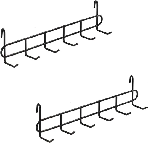 Ganchos de almacenamiento, paquete de 2 ganchos de rejilla de alambre de hierro para almacenamiento y exhibición de montaje en pared, 10.7 x 2.8 x