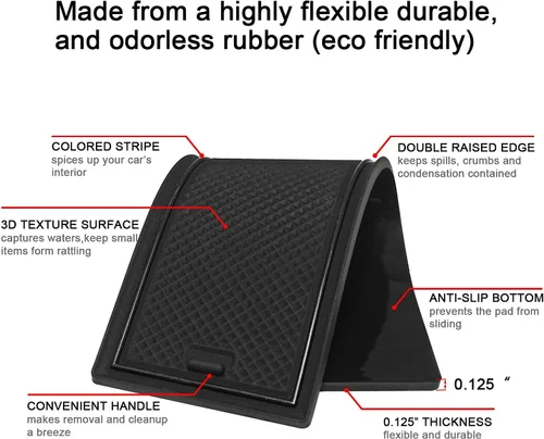 Miniatura 6 de Para Toyota Camry Accessories 2018 2019 2020 2021 2022 2023 2024 Inserto de portavasos personalizado, organizador de consola central, tapete de Negro