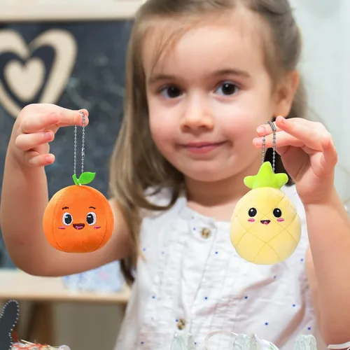 Miniatura 6 de Aoriher 6 piezas de juguetes de peluche de frutas a granel coloridos rellenos de fruta bailarina muñeca suave aguacate, fresa, naranja, piña