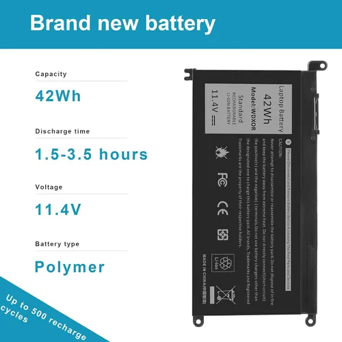 Miniatura 3 de Batería YRDD6 para Dell Inspiron 5591 7586 5491 5481 5482 5485 3310 2-en-1 15 3582 3583 3593 3584 5590 5593 5594 5585 5598 14 3493 5493 5480 3793