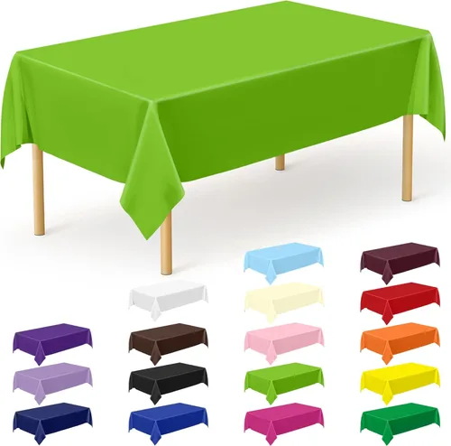 Miniatura 30 de Suministros de regreso a clases, 2 manteles de 108 x 54 pulgadas, manteles desechables coloridos para el primer día de escuela, rectangular