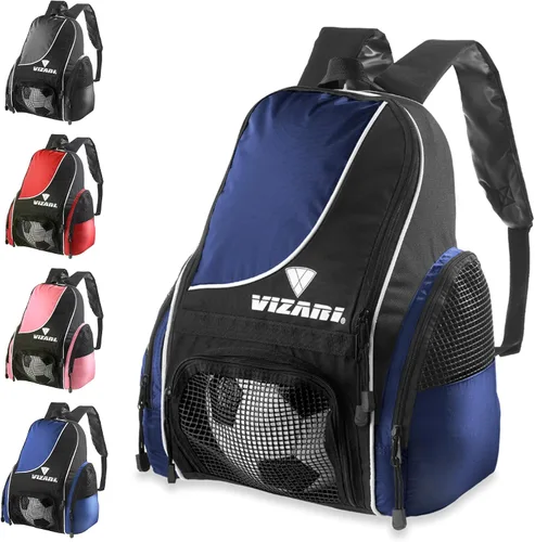 Miniatura 12 de Mochila de fútbol Solano de Vizari con compartimento para balón, bolsillo ventilado para balón y bolsillos de carga laterales de malla para adultos