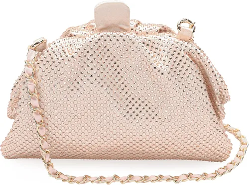 Miniatura 3 de Bolso de mano con marco de cristal con diamantes de imitación, bolso de embrague plisado para mujer