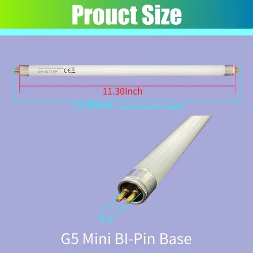 Miniatura 3 de Celiwace Paquete de 4 bombillas fluorescentes T5 F8T5 de 8 W, BL368 WS108, tubo fluorescente de repuesto, 12 pulgadas