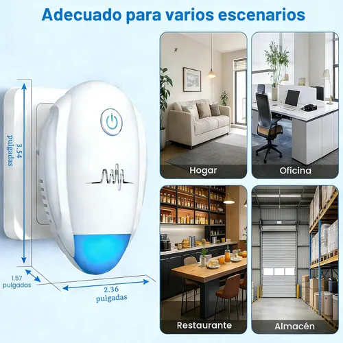 Miniatura 7 de Repelente ultrasónico actualizado 2026, paquete de 6 unidades, repelente ultrasónico para interiores, enchufe electrónico, control de plagas