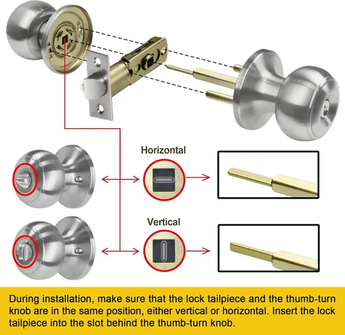 Miniatura 5 de CML Hardware Juego de pomos de puerta de entrada con llave, cerradura de puerta de entrada en acero inoxidable sólido para exterior e