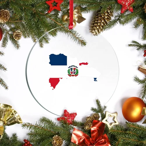 Miniatura 6 de Adorno de Navidad acrílico con forma de mapa de país, bandera nacional, recuerdo de acrílico impreso en dos caras, círculo de 3 pulgadas, recuerdo
