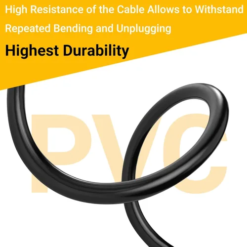 Miniatura 3 de CENSHI Paquete de 1 cable de extensión de alimentación CC de 18 AWG de 0.217 in x 0.098 in, cable conector macho a hembra para cámara de seguridad