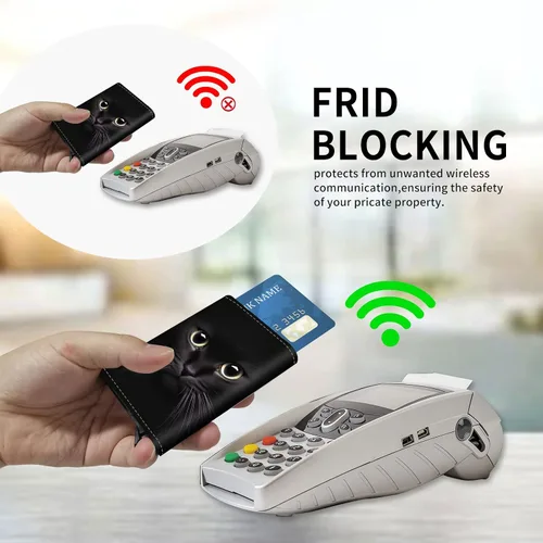 Miniatura 3 de Funda de aluminio para tarjetas de crédito, funda de cuero de primera calidad para tarjetas, bolsillo frontal, triple billetera con bloqueo RFID