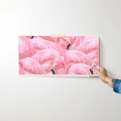 Miniatura 7 de Papel tapiz para despegar y pegar, flamenco, rosa, pájaros, flamencos, isla de flamencos, verano, retro, extraíble, por Spoonflower