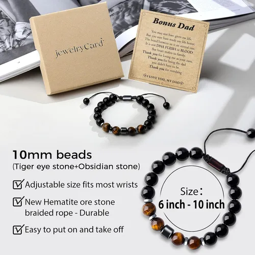 Miniatura 2 de Pulsera de joyería y tarjeta para adolescentes, niños, papá, hijo, hermano, novio, alma gemela, marido, graduación, tío, padre, suegro, hijo