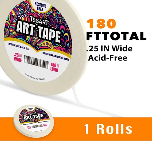 Miniatura 2 de Cinta adhesiva blanca para arte de tacto medio - Cinta adhesiva de artistas para dibujo de arte, pintura de acuarela, enmarcado de lienzo - Libre
