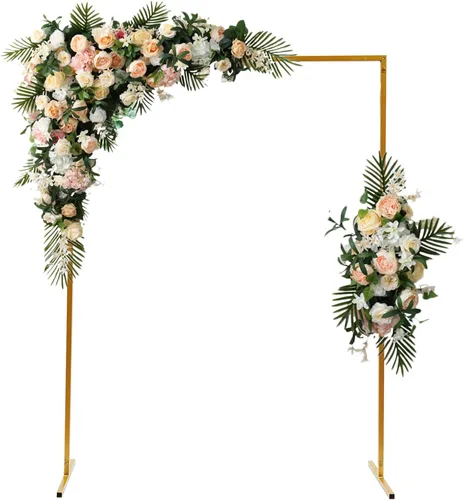 Marco de arco cuadrado, arco de boda cuadrado de metal de 6.56 x 4.92 pies para decoración, marco de arco de boda, marco de metal, telón de fondo,