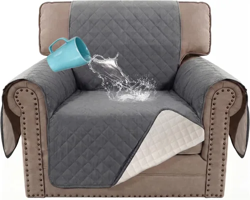 Miniatura 36 de H.VERSAILTEX Funda para Silla y Sofá 100% Impermeable, Protector de Muebles con Correas Elásticas para Mascotas, Niños, Niños, Perros, Gatos