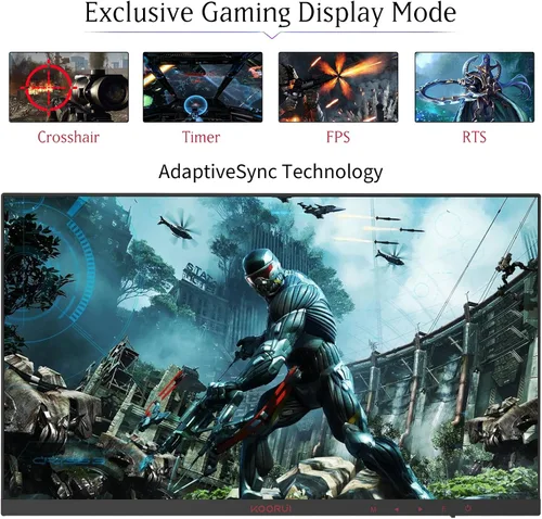 Miniatura 5 de KOORUI - Monitor para computadora de 24 pulgadas, monitor para juegos FHD 1080P 165Hz VA 1ms, tecnología AdaptiveSync, LED ultradelgado, HDMI X2 DP